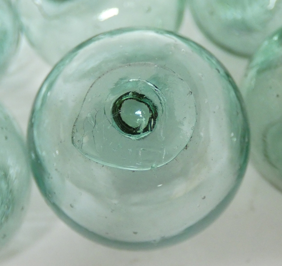 □浮き玉 ガラス玉 直径5.5cm 100個セット No.24 気泡 刻印 川口