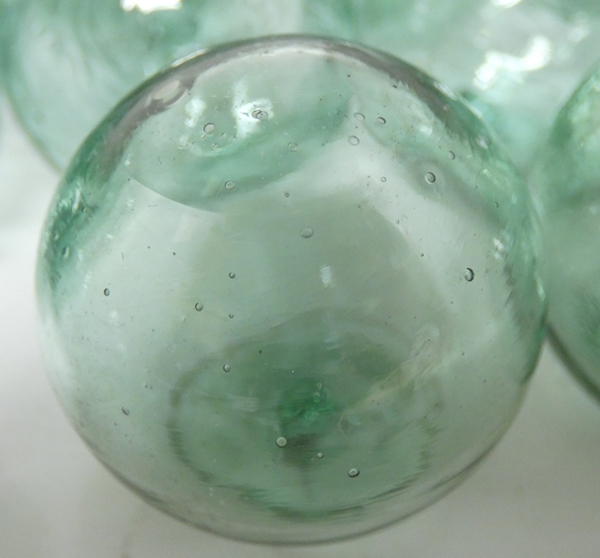 □浮き玉 ガラス玉 直径5.5cm 100個セット No.24 気泡 刻印 川口