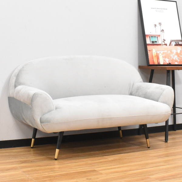 【1円開始】F1216Bベロア調2Pラブソファ 2人掛け アウトレット家具 【新品 未使用 展示処分品】