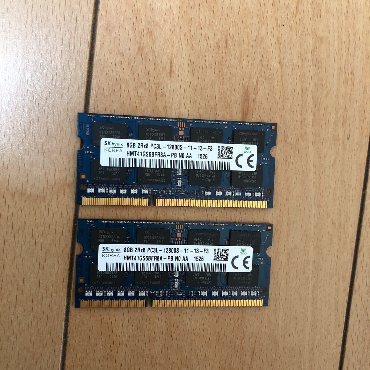 10番1円からスタートお買得中古品PC用 SKhynix メモリ [8GB 2枚] 8GB 2Rx8 PC3L-12800S-11-13-F3， 2枚です。計16GB 
