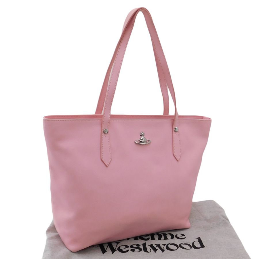 1円 ■ 美品 ヴィヴィアンウエストウッド トートバッグ ピンク系 レザー Vivienne Westwood ■ E.Bll.An-16