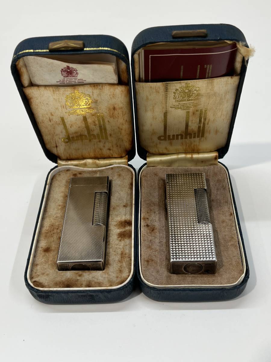 #335-336　dunhill ダンヒル　ガスライター　ローラー　シルバー　2種セット　着火未確認　現状品