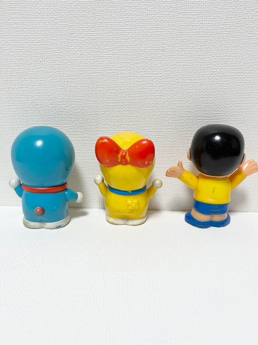 昭和レトロな古いドラえもん、ドラミちゃん、のび太君のソフビ 