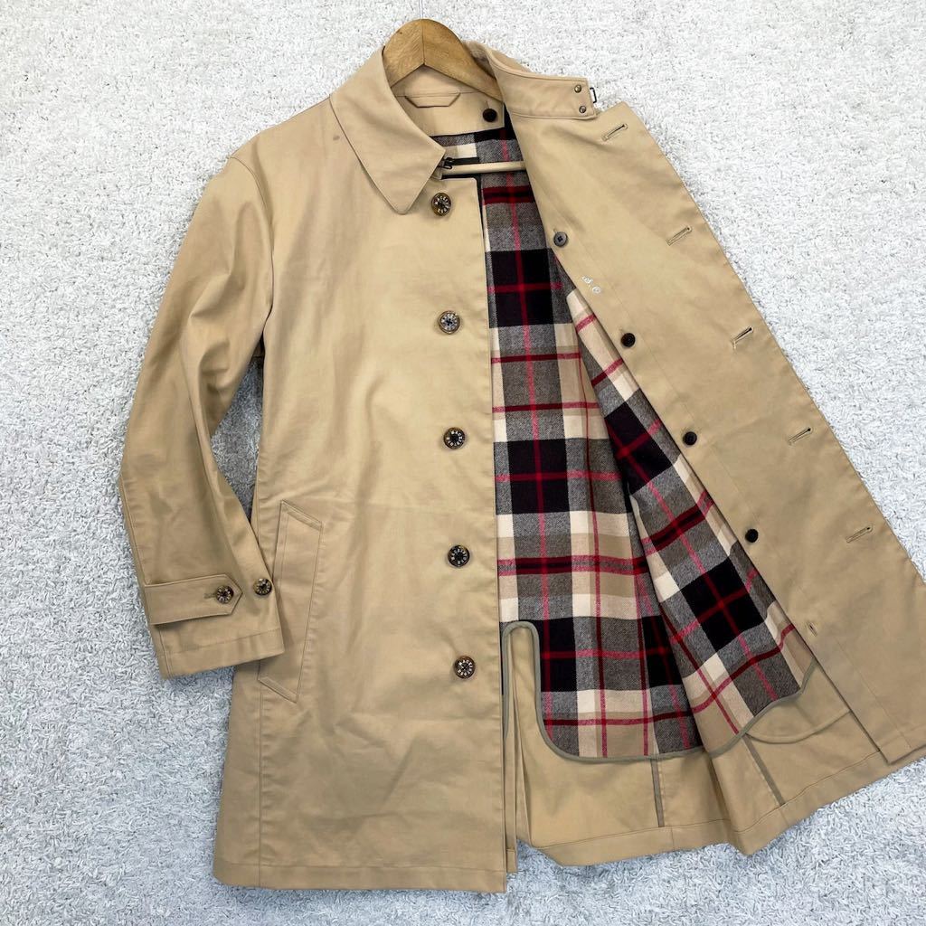 【MACKINTOSH LONDON】コットン100％ ステンカラーコート ロングコート ライナー着脱可 ベージュ/薄茶 M 冬 マッキントッシュ