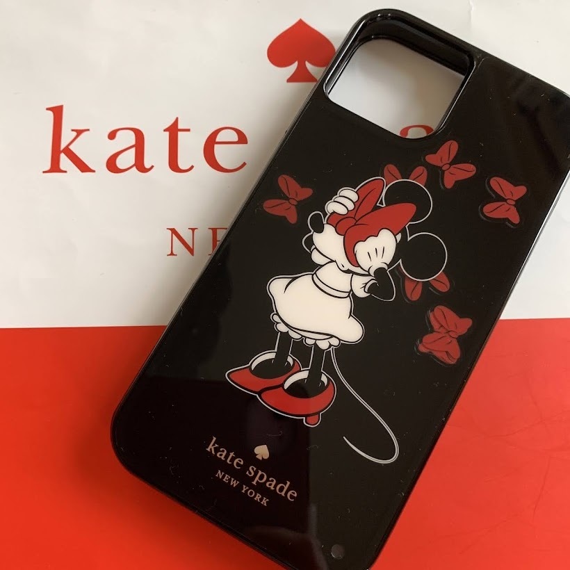 揺れるリボン！！ディズニー・ミニーマウス×ケイト・スぺード ニューヨークのコラボ iPhone 13か13Pro　