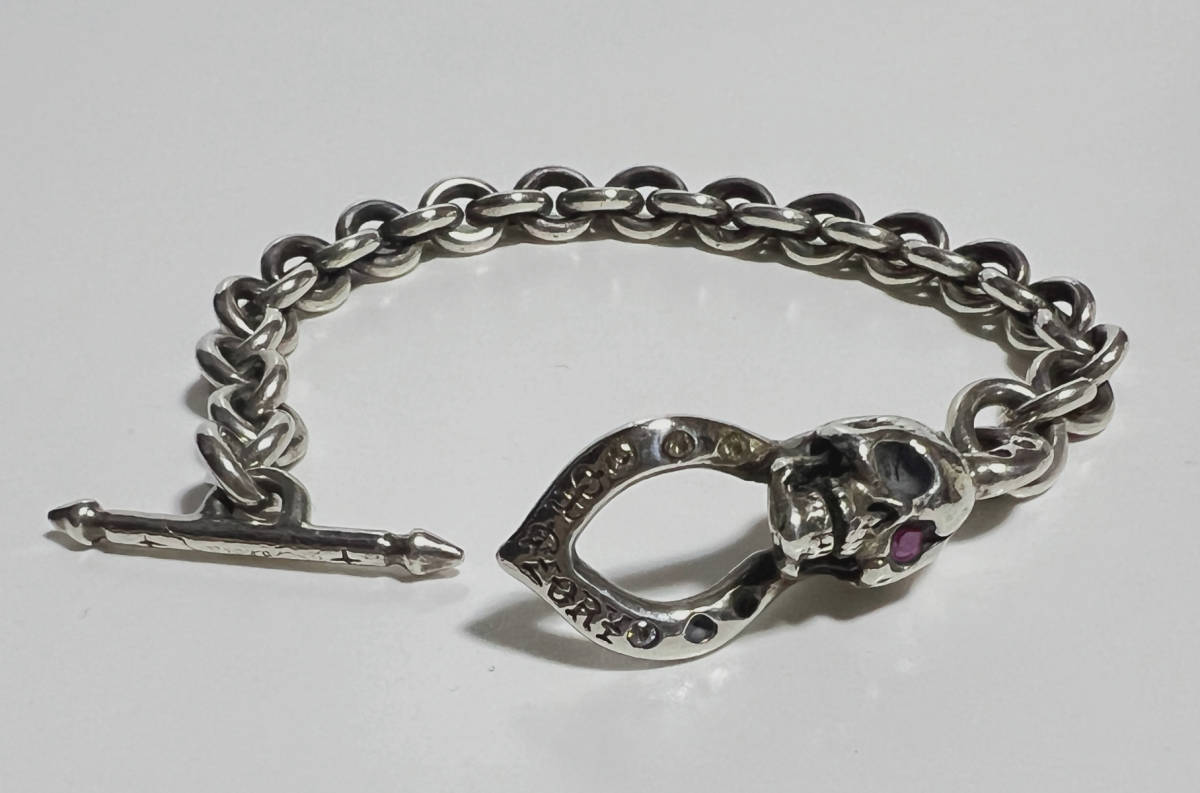 Galcia silver 925 スカルヘッド チェーン ブレスレット ガルシア バングル