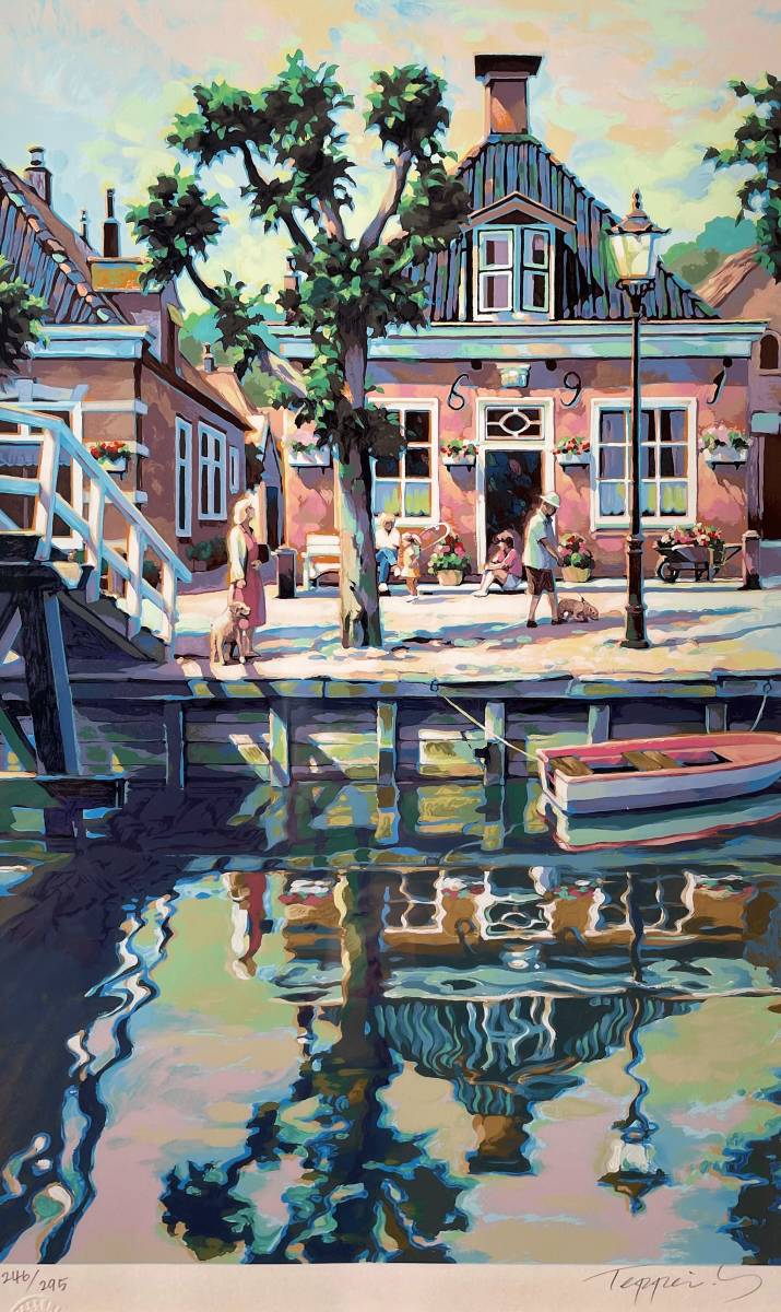 笹倉鉄平 散歩の時間に ジクレー 直筆サイン右下 裏面も綺麗 笹倉鉄平