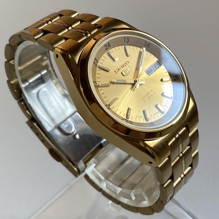 803 美品！セイコー5/7S26-02C0/SS裏スケルトン/デイデイト/自動巻き
