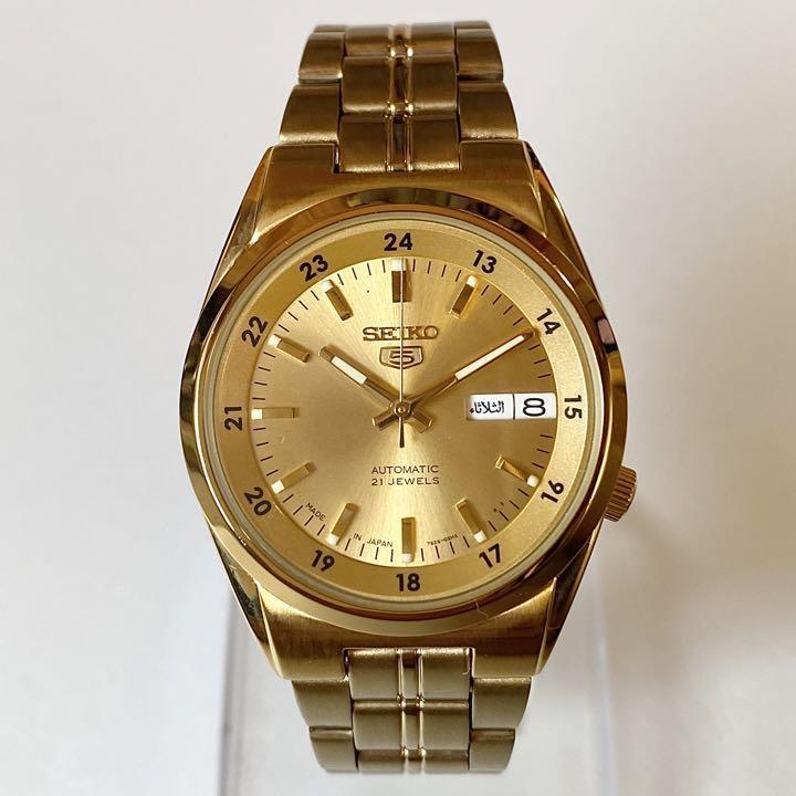 803 美品！セイコー5/7S26-02C0/SS裏スケルトン/デイデイト/自動巻き
