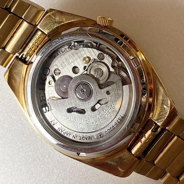 803 美品！セイコー5/7S26-02C0/SS裏スケルトン/デイデイト/自動巻き