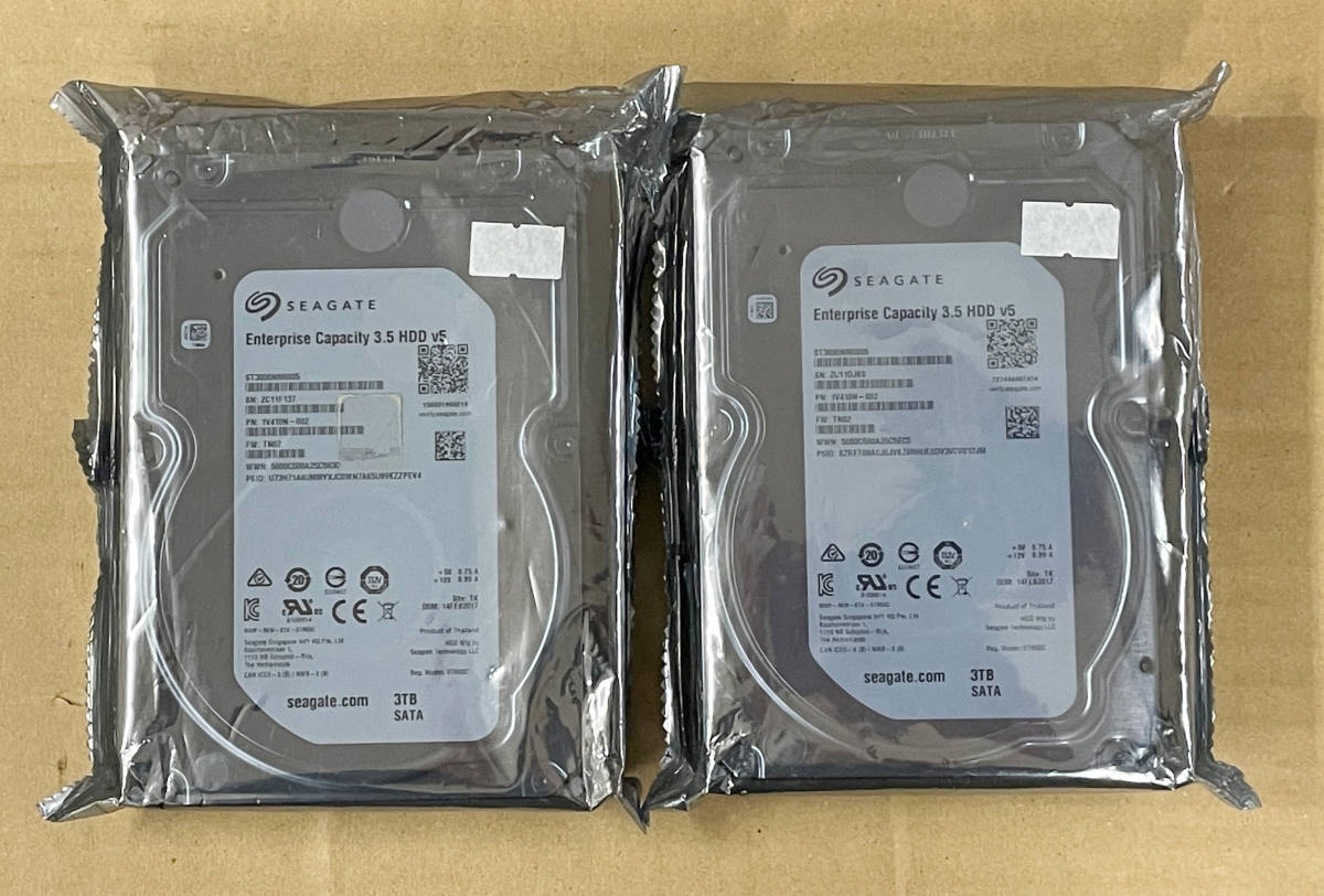 1円スタート Seagate 3.5内蔵HDD 3TB 2台セット ST3000NM0005 