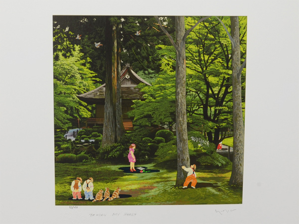 ♯3) ヒロ・ヤマガタ 日本のエッセンス 三千院 シルクスクリーン 版画