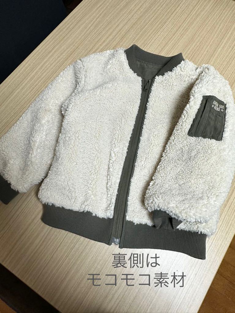 美品】ANNA SUI mini リバーシブル ブルゾン カーキ モコモコ素材 M 