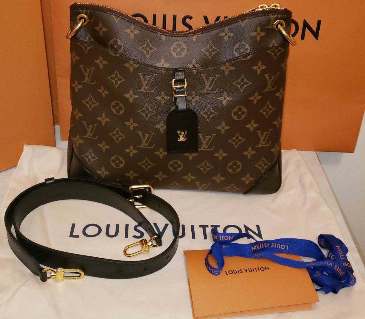 新品 同様 ルイ ヴィトン M45352 オデオン NM MM ヴィトン LOUIS VUITTON モノグラム オデオン ショルダーバッグ 斜め掛け レザー ノワール