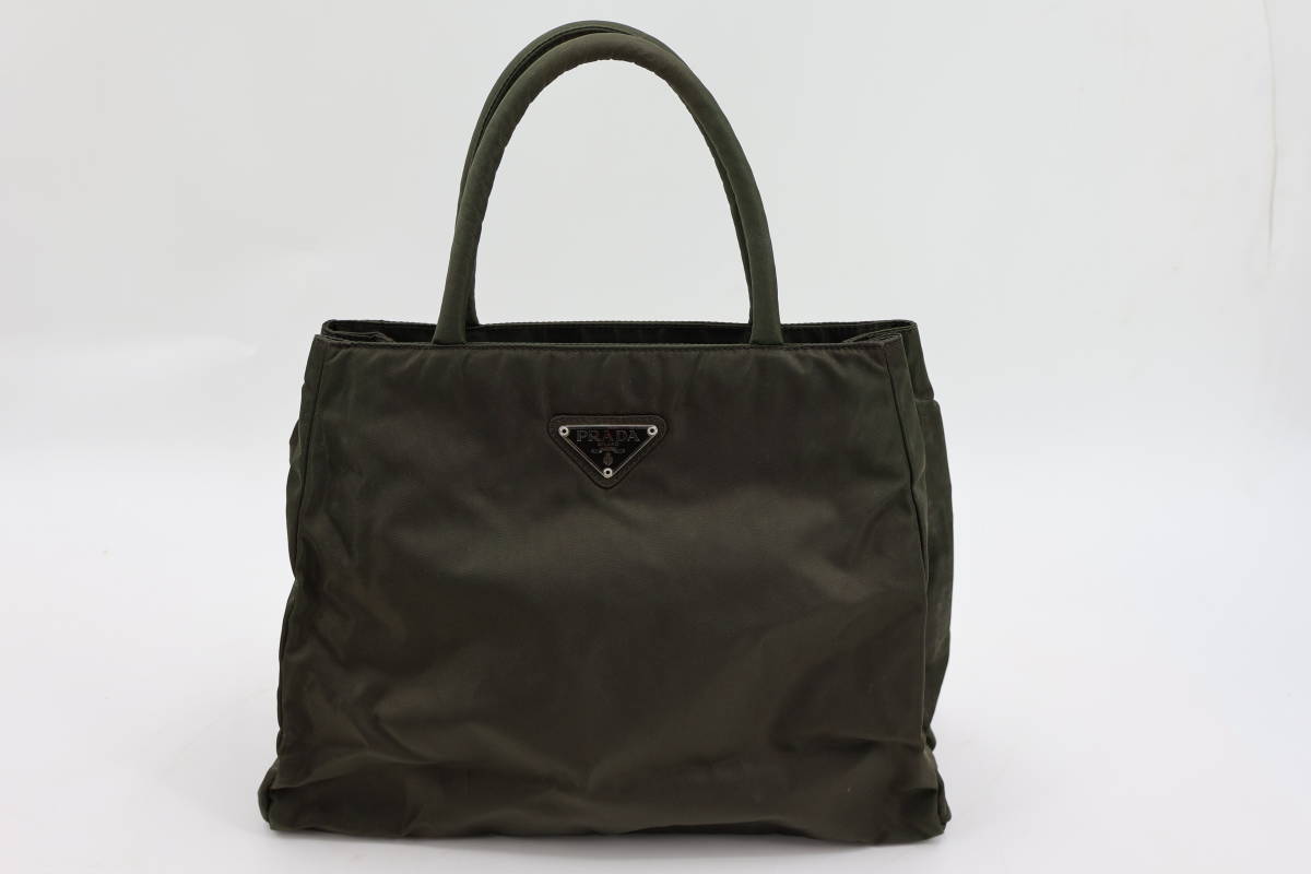 PRADA プラダ テスート ハンドバッグ トートバッグ ナイロン カーキ ふ