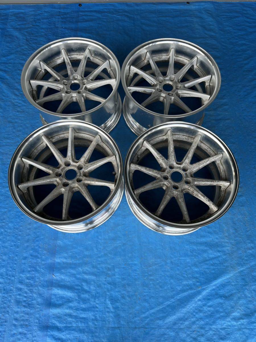WORK 19インチ 5穴PCD114.3オフセット+20 2本9.5J 2本10.5J 中古アルミ 