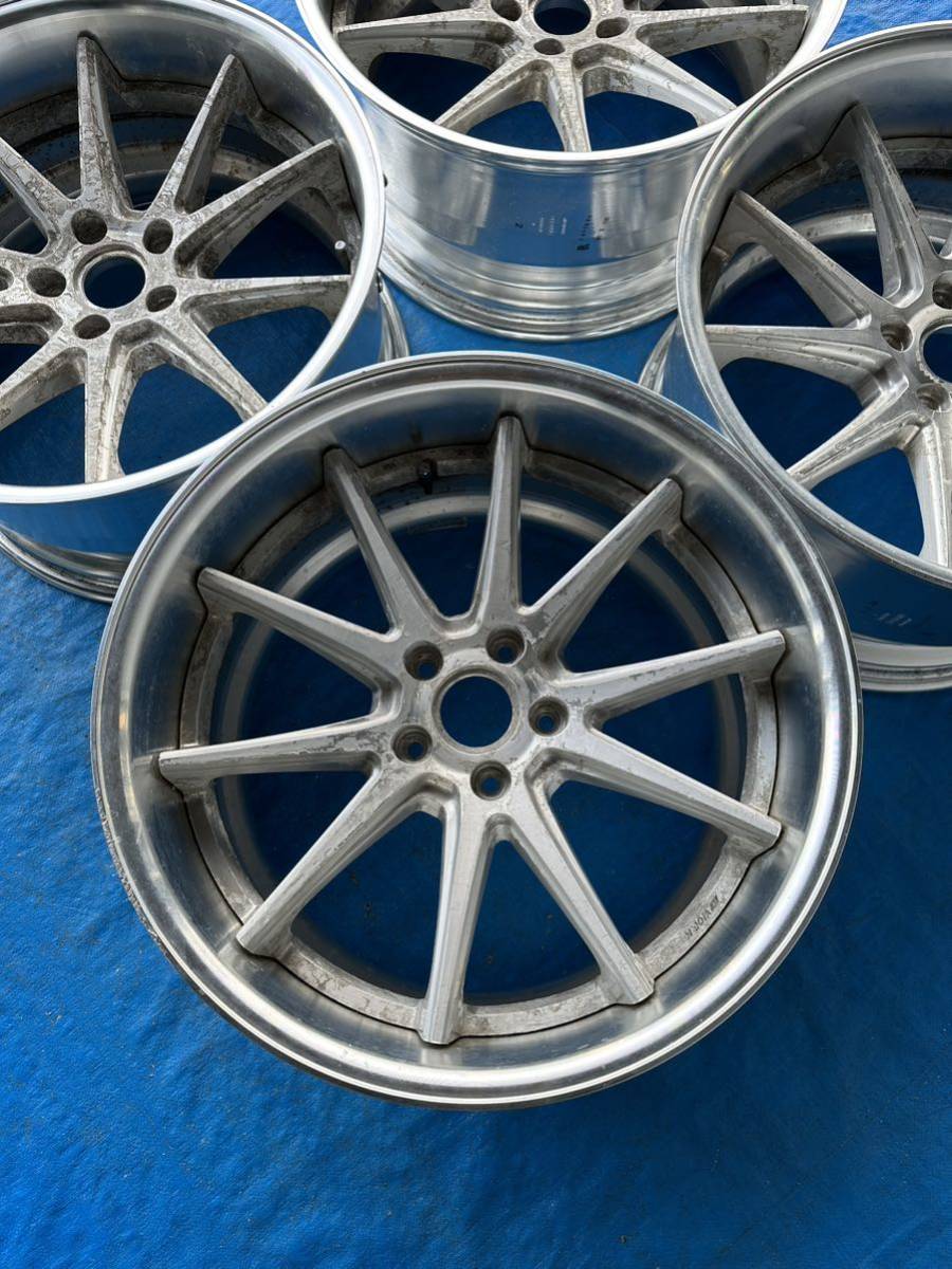 WORK 19インチ 5穴PCD114.3オフセット+20 2本9.5J 2本10.5J 中古アルミ 