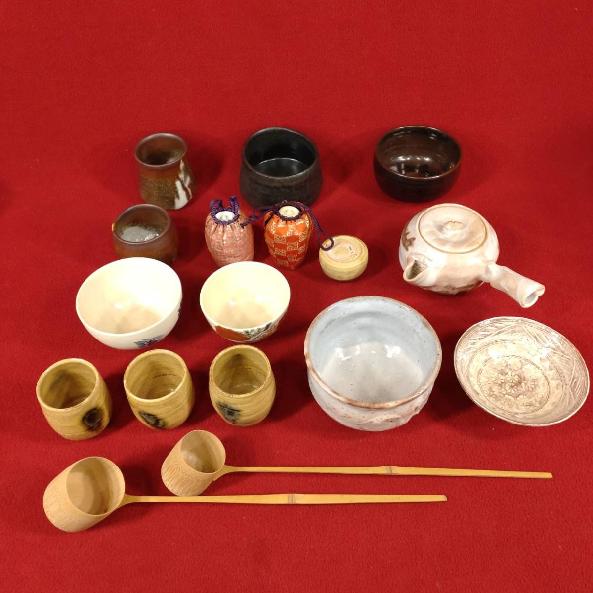 旧家蔵出 旧家 名家 うぶ品 茶道具まとめ 17点セット 茶器 茶杓 茶入 香合 急須 茶道 骨董 時代 和風 伝統工芸 アンティーク コレクション