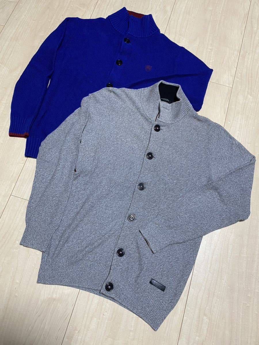 ☆BLACK LABEL CRESTBRIDGE☆ブラックレーベル　クレストブリッジ　グレー、ブルー　長袖ニット　2枚セット　サイズ2