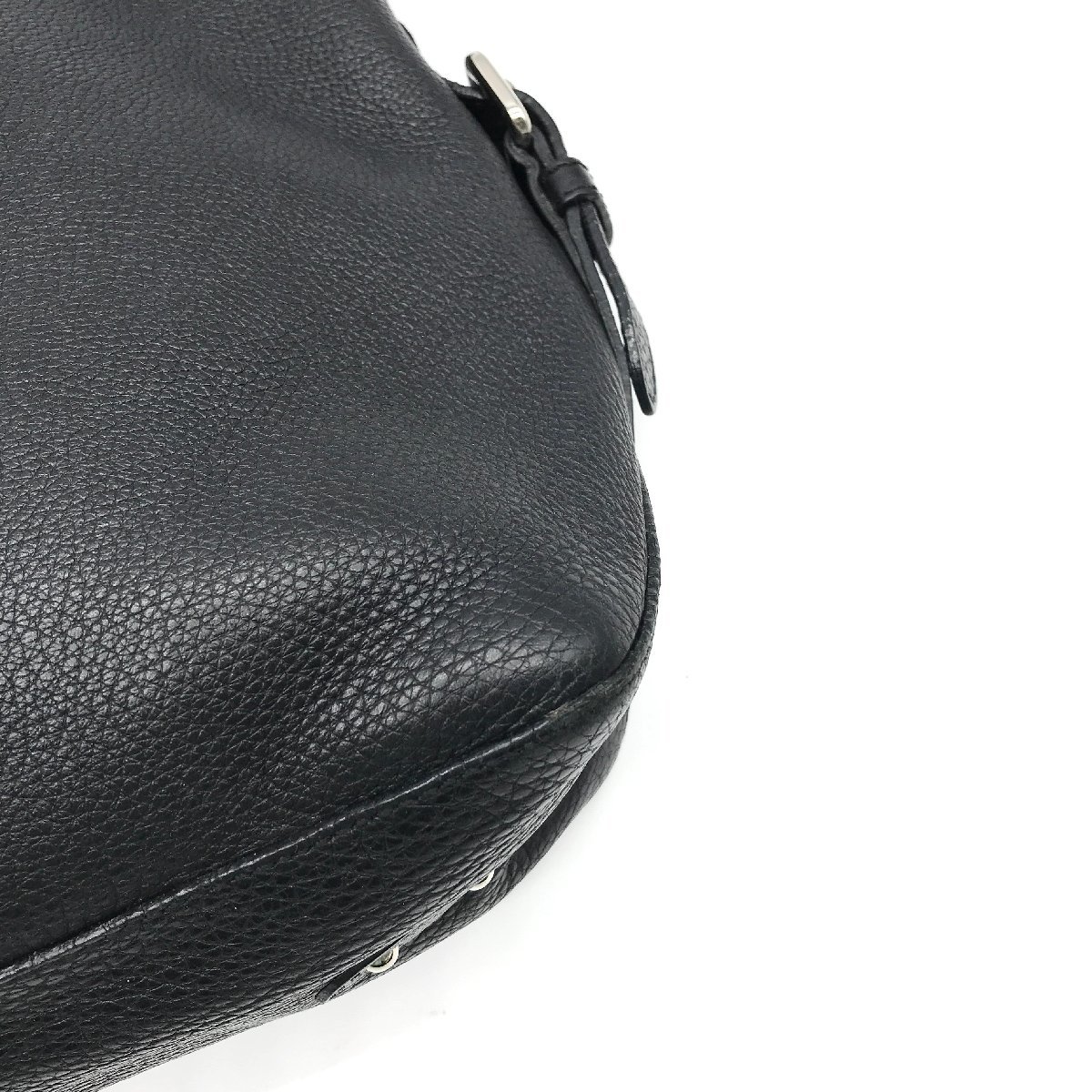 1円 良品 PRADA プラダ ロゴ レザー ワンショルダー ハンド バッグ 