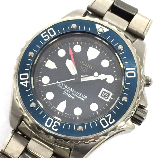 セイコー AGS スキューバマスター キネティック 腕時計 チタン SBCW003 GMT 5M45-6A30 ジャンク メンズ 純正ブレス