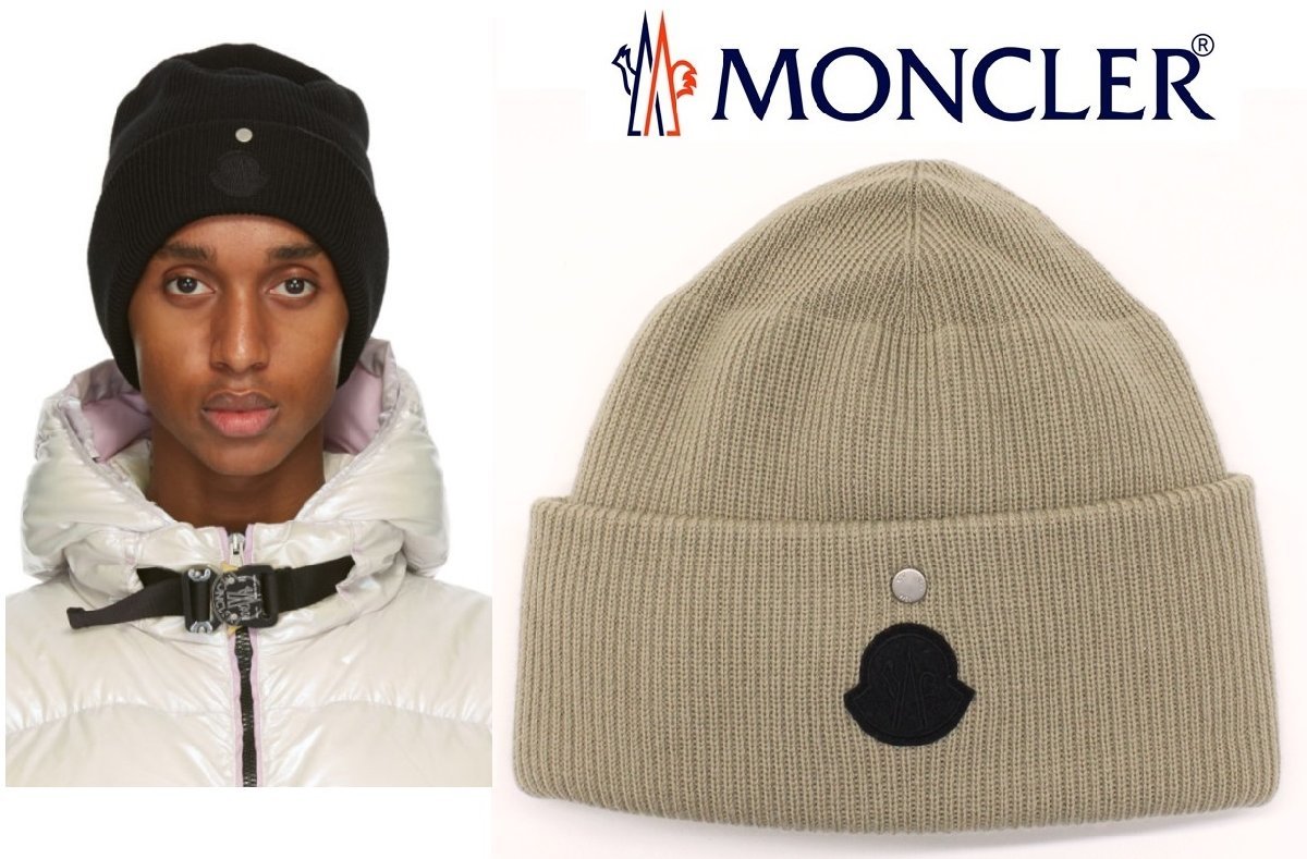 5万新品本物◆モンクレールジーニアス◆6MONCLER 1017 ALYX 9SM ベージュウールニットキャップ1円