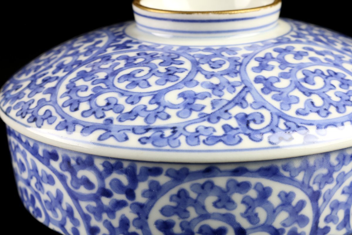 古伊万里 染付 | 古伊万里太明年製染付蛸唐草蓋茶碗