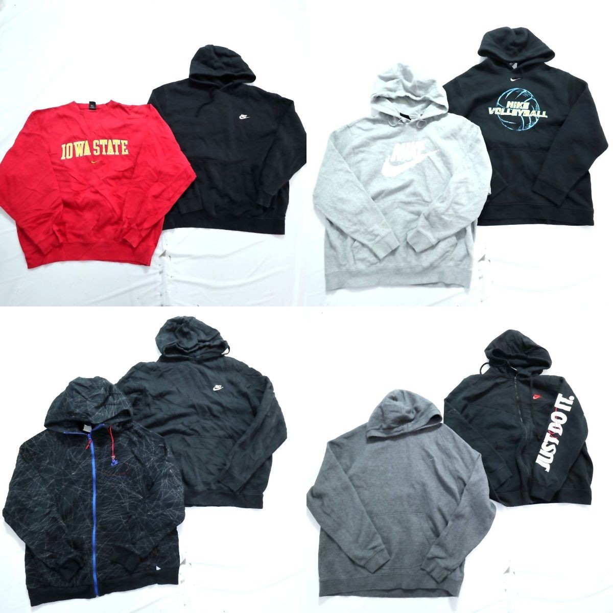 ◎ナイキ スウェットパーカーMIX set ワンポイント フルジップ 他 (メンズXL) 8枚セット まとめ売り 古着卸 1円スタート 最落なし ML2977