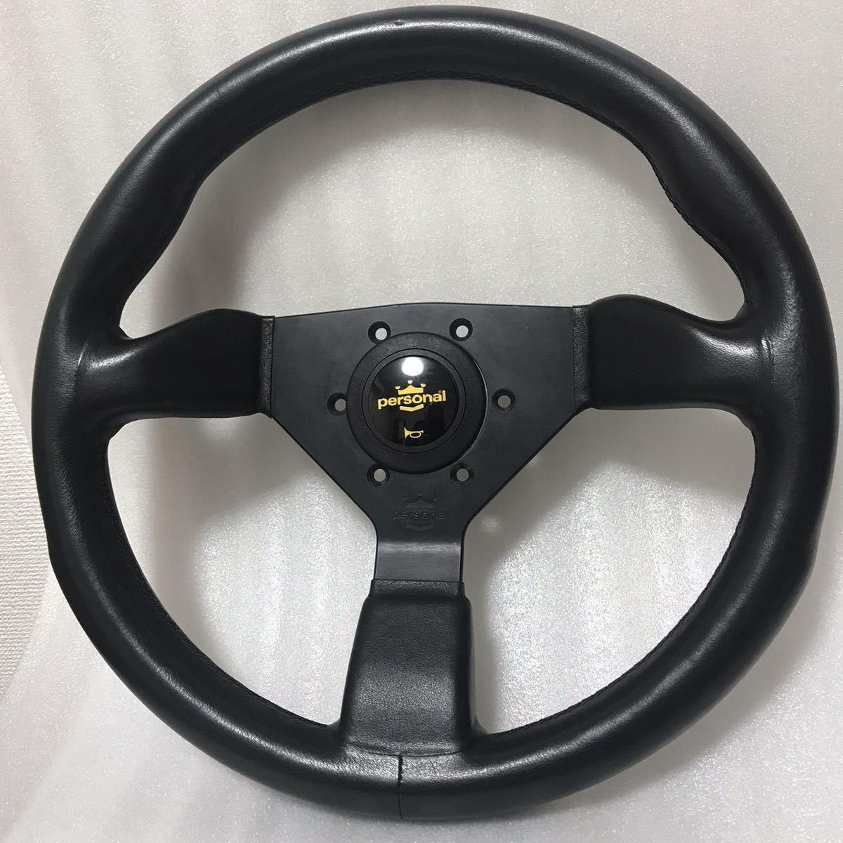 パーソナル グリンタ 35パイ 当時物 ブラックレザー ステアリング 美品 旧車に 当時物 本革ステアリング PERSONAL GRINTA パーソナル