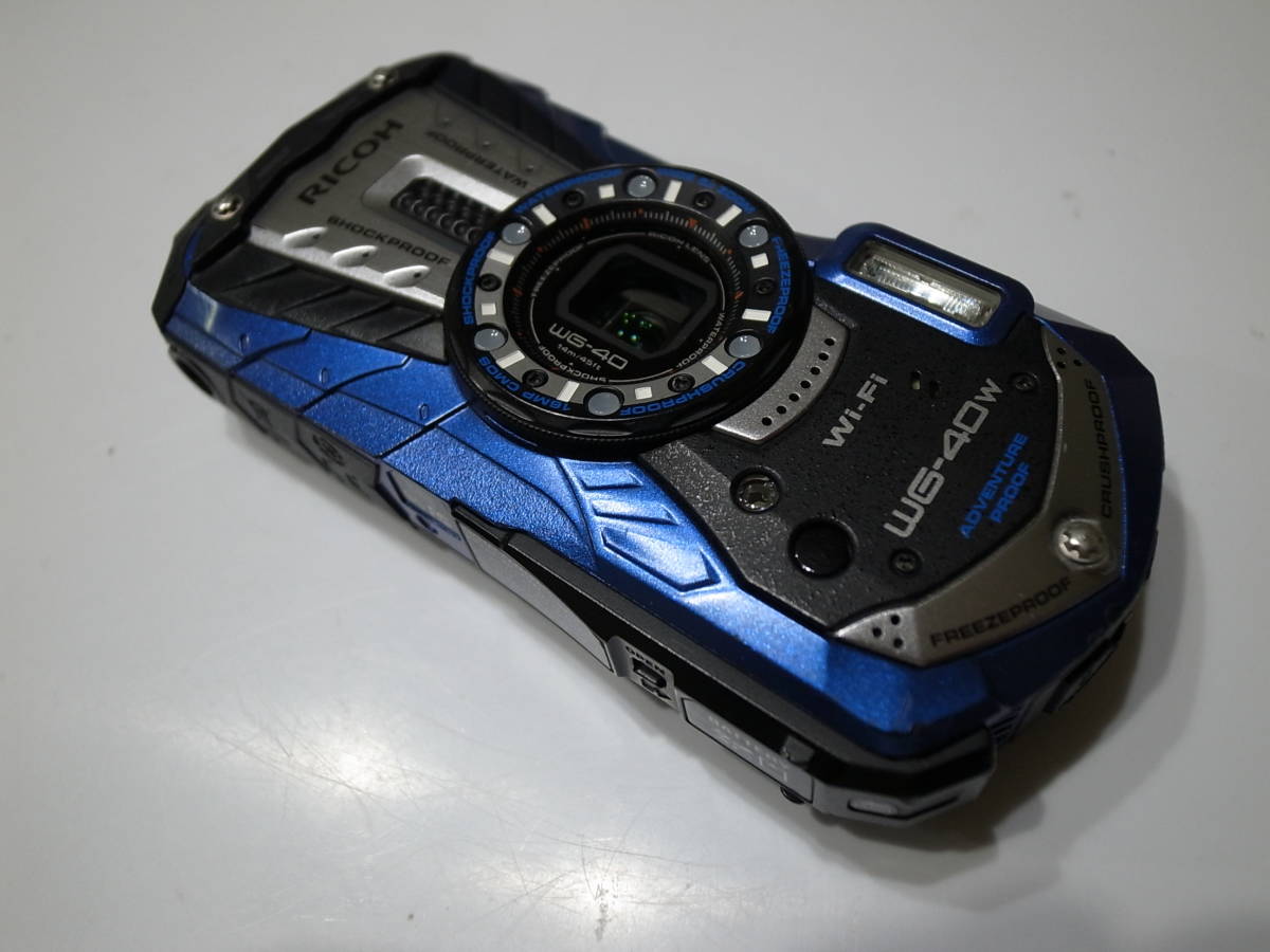 RICOH 防水デジタルカメラ RICOH WG-40W ブルー 防水14m耐ショック1.6m