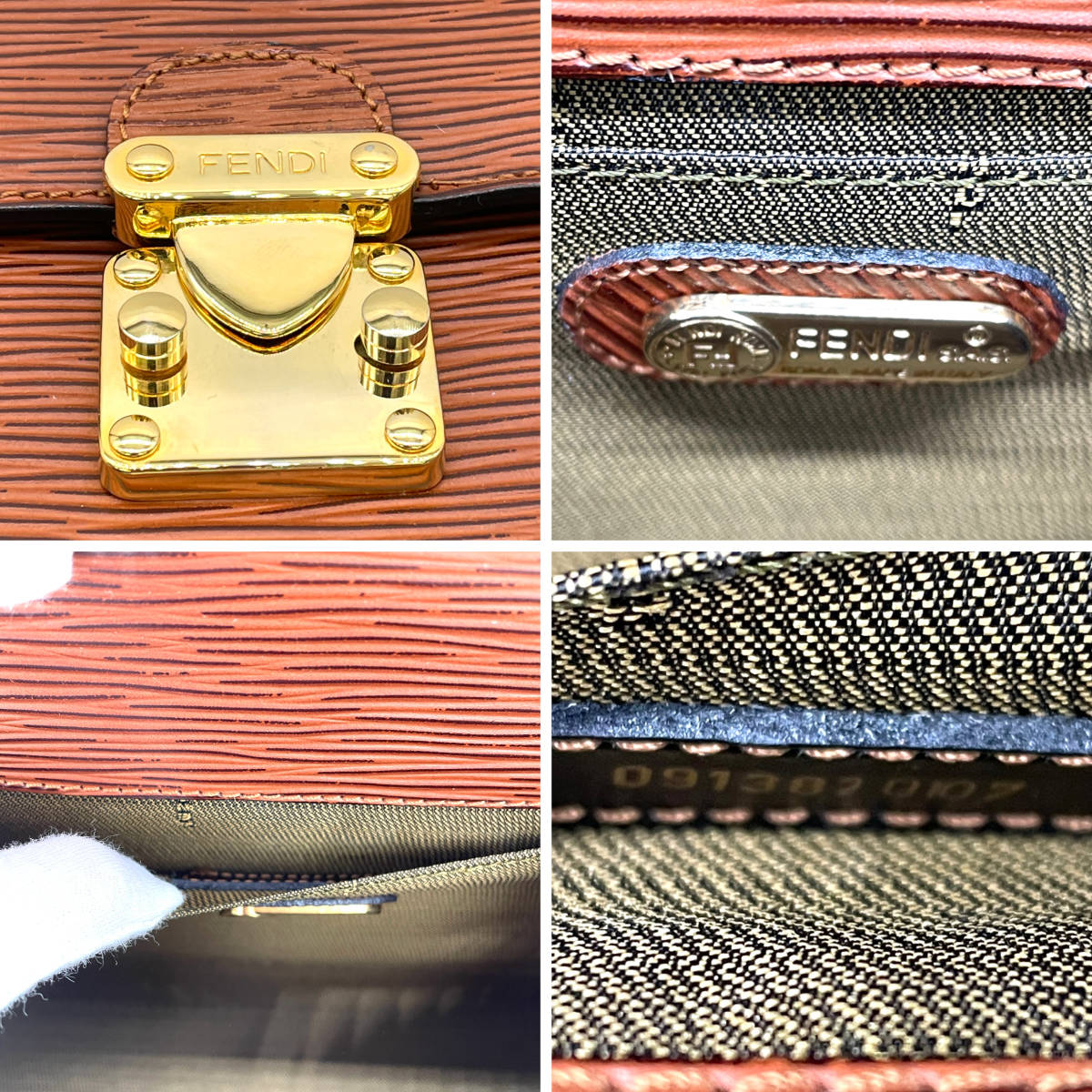 1円 未使用 FENDI フェンディ エピ柄 2way ハンドバッグ