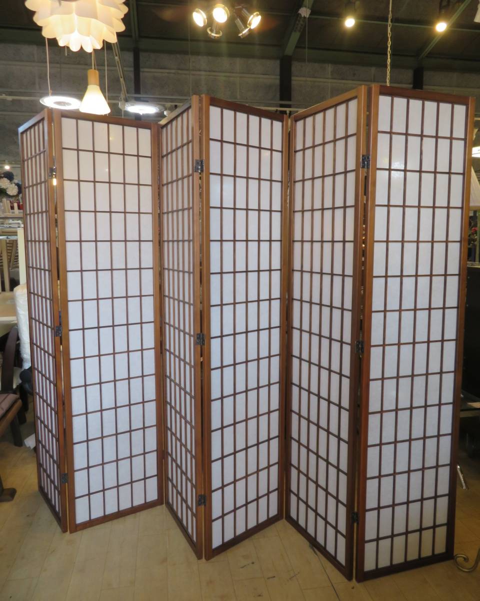 愛知店舗】6連 パーテーション 障子スクリーン 和風スクリーン 衝立