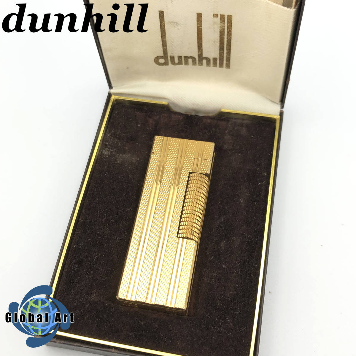 ★D01264/dunhill ダンヒル/ガスライター/ゴールド/箱付/動作未確認