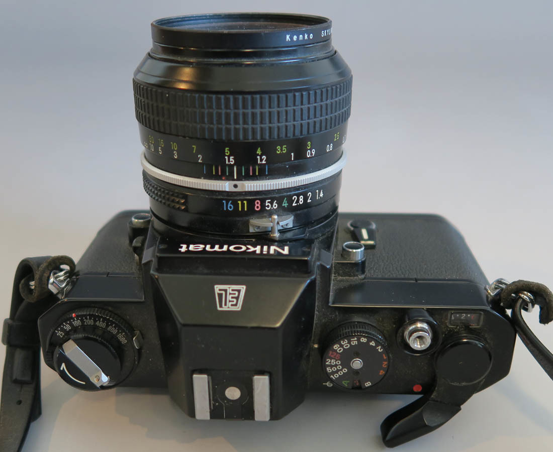 872 □NIKON ニコン Nikomat EL ブラックボディ/NIKKOR 50mm 1:1.4