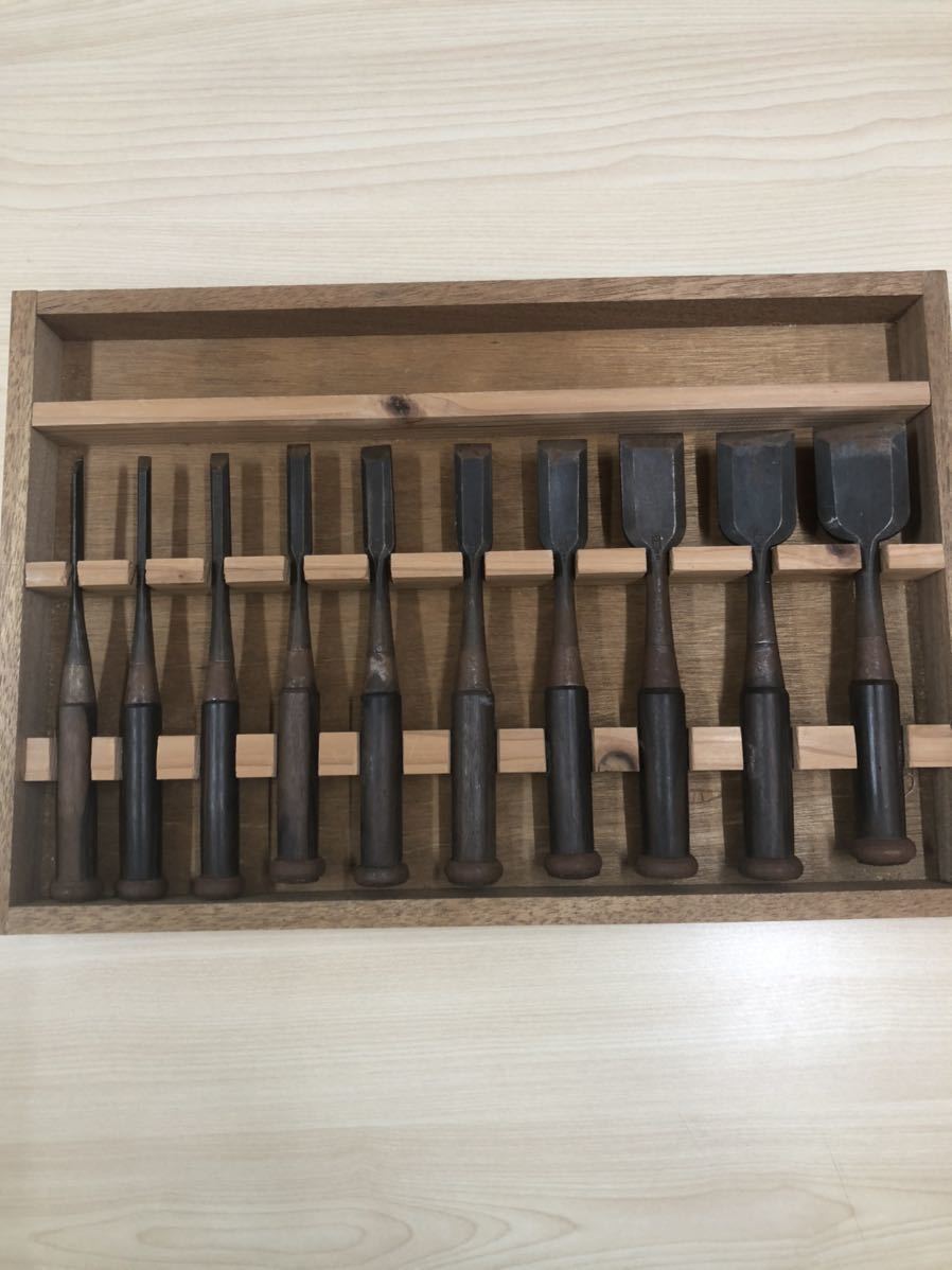 大工道具 彫刻刀　のみ　10本セット　菊弘　現状渡し　中古