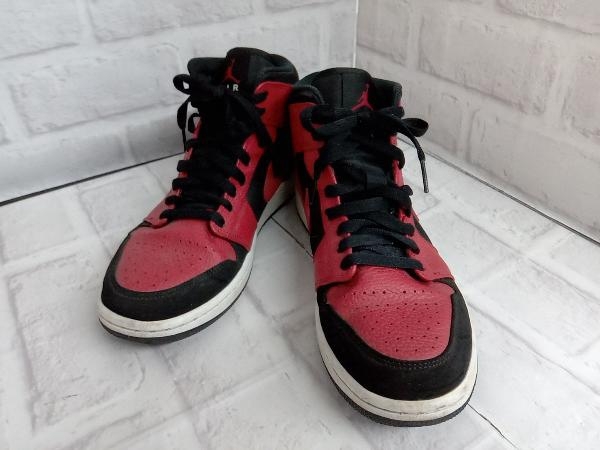 【ジャンク】NIKE ナイキ AIR JORDAN 1 MID エアジョーダン 554724-054 スニーカー ブラック x レッド 26cm 店舗受取可