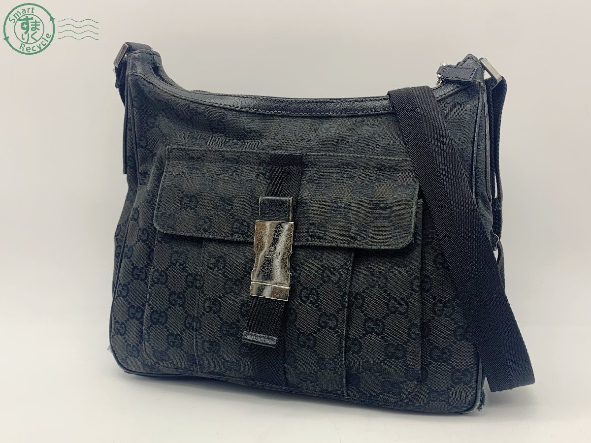 01420481　☆ GUCCI グッチ ショルダーバッグ 131211 GGキャンバス ブラック ブランド 鞄 中古