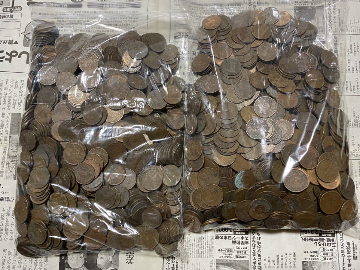 1円スタート 桐一銭 銅貨 日本 古銭 おまとめ 約7000g以上(約7kg