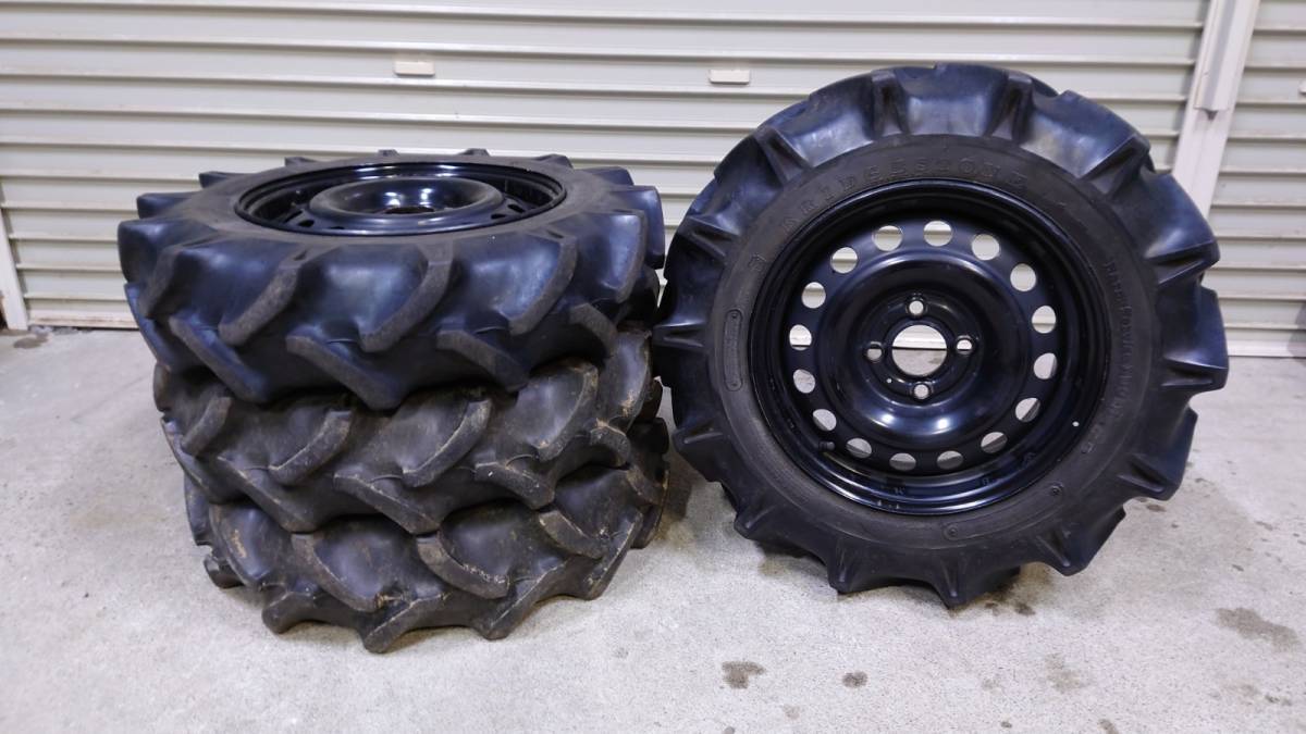6-14 トラクタータイヤ バリ山 マッド クロカン アゲトラ・アゲバンで 
