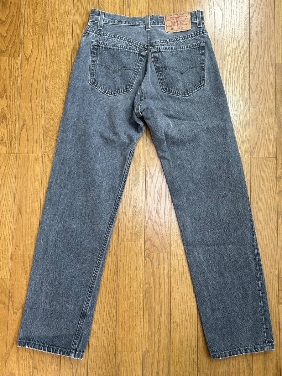 90's USA製 Levi's 501 0658 先染め ブラック デニム パンツ W31
