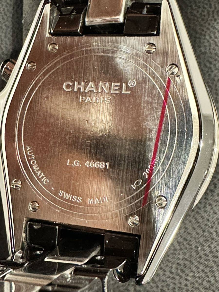 高級大粒ダイヤ極美品 CHANEL J12 41ミリクロノ 自動巻 メンズ腕時計 