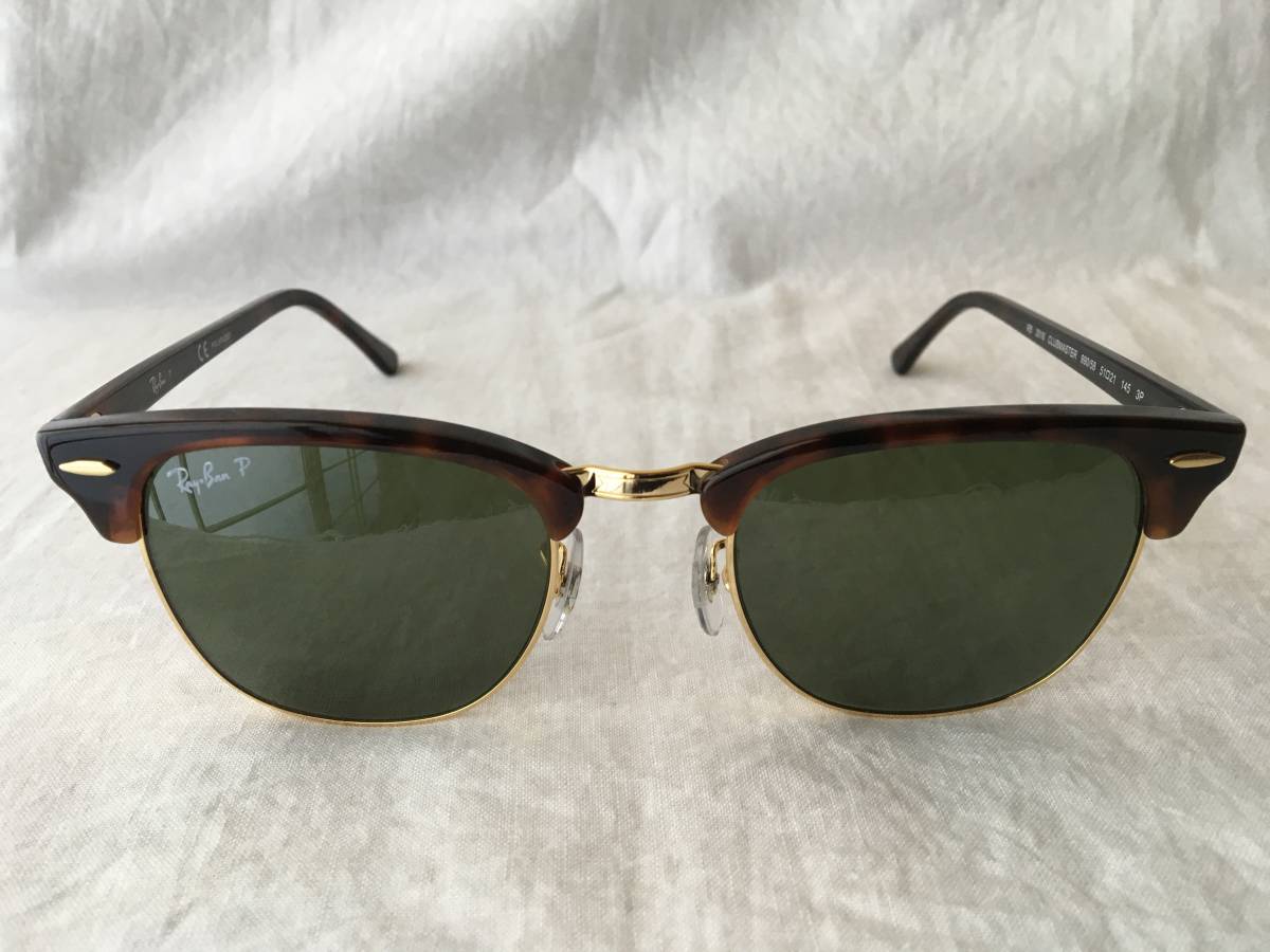 レイバンCLUBMASTER 偏光 サングラスRB3016 990/58ハバナ51 Ray-Ban