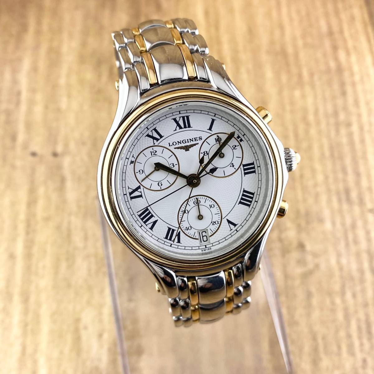 1円〜】LONGINES ロンジン メンズ 腕時計 クロノグラフ ゴールデン