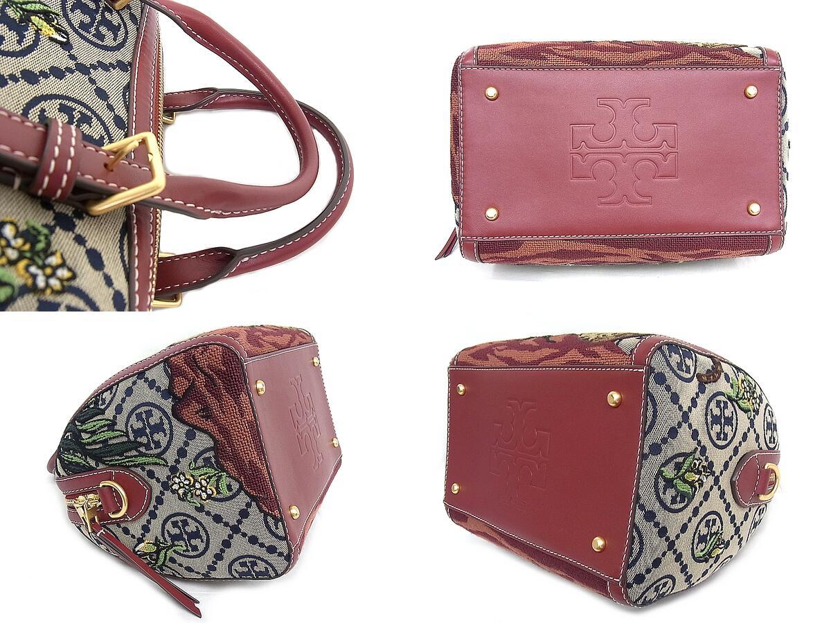 トリーバーチ TORY BURCH ミニボストンバッグ 刺しゅう入り 2WAY 