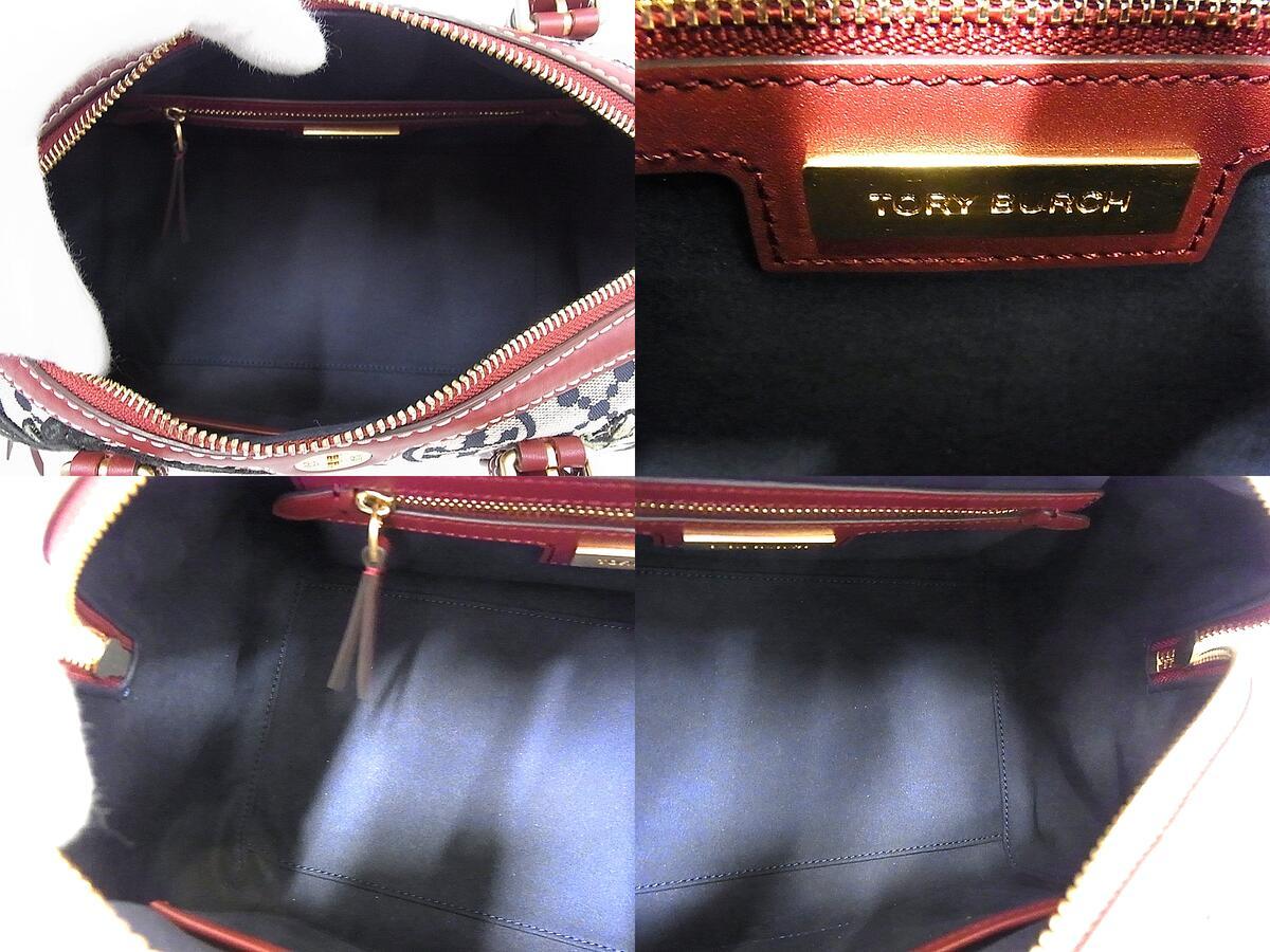 トリーバーチ TORY BURCH ミニボストンバッグ 刺しゅう入り 2WAY 