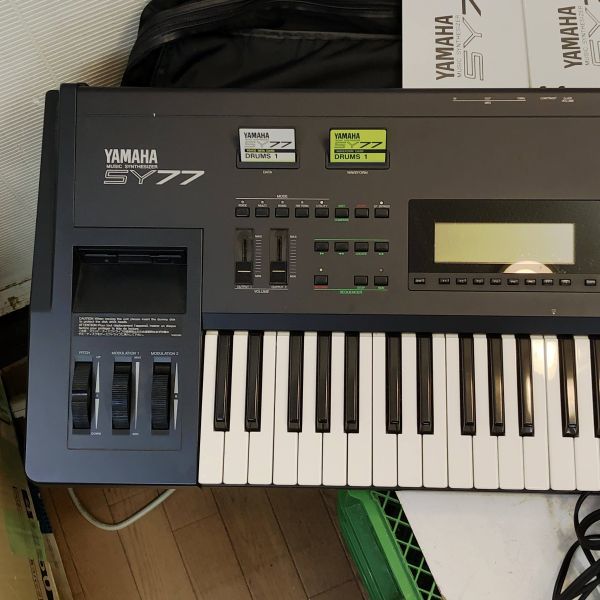 ☆通電☆ YAMAHA SY77 シンセサイザー 取説 sOUND CARD SET DRUMS 1 