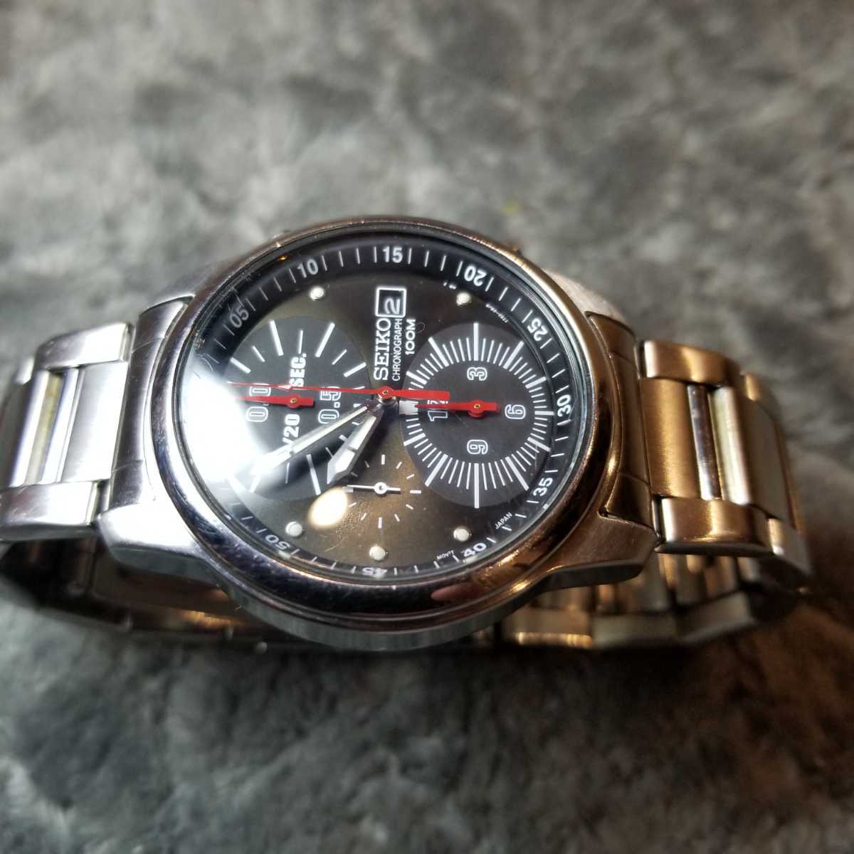 ☆絶版品☆美品☆珍品☆SEIKO パンダ クロノグラフ 7T92‐0BM0 黒×白