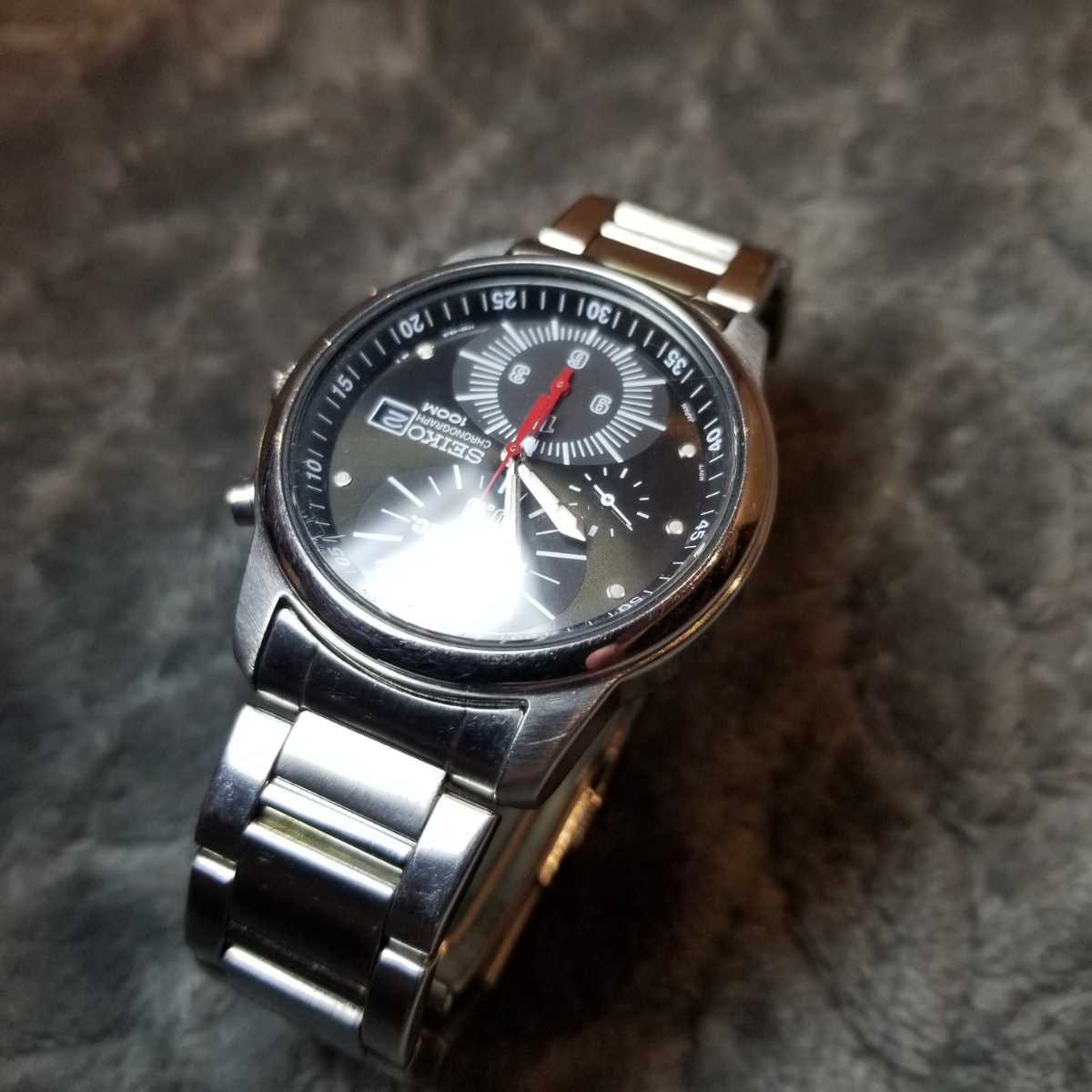 【稼働中 美品】SEIKOセイコー クロノグラフ　パンダ　7T92-0BF0 稼働中 美品】SEIKOセイコー クロノグラフ パンダ 7T92-0BF0 稼動品
