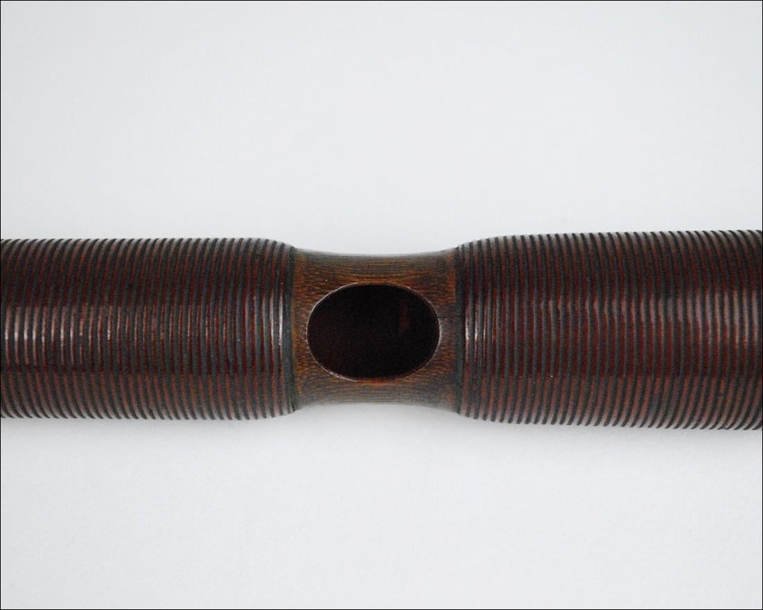 時代 和楽器 煤竹 樺巻 横笛 龍笛 竜笛 40.2cm 管楽器 神楽 雅楽 古