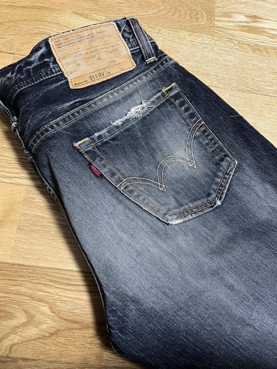 EDWIN] 511RV ヴィンテージ加工 ブーツカットデニムパンツ 32 日本製 